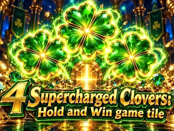 4 Supercharged Clovers: Hold and Win game tile at Spinfever